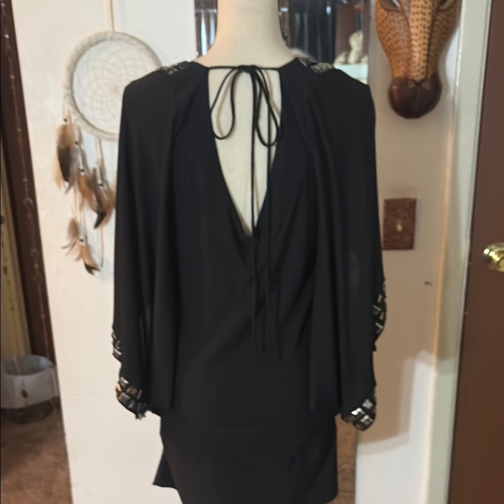 Black Embellished Women's Top - Picture 3 of 4